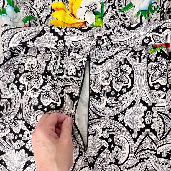 Richie Freeman For Teri Jon Silk Floral & Paisley Print Dress Midi Length Sz 10 - Picture 13 of 16